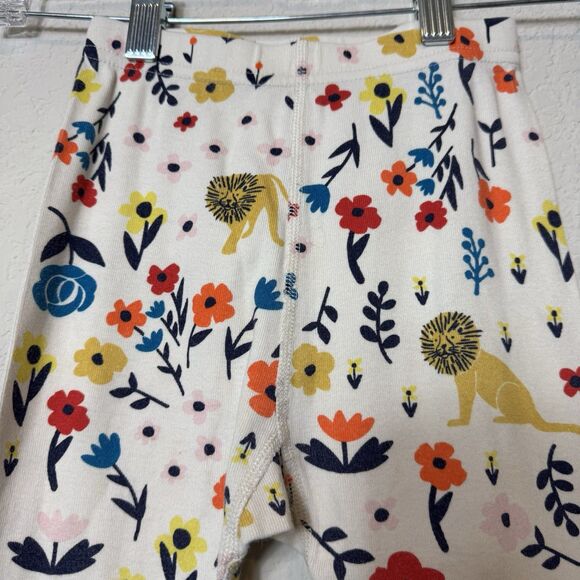 Hanna Andersson Kids Animal Floral Pajama Bottoms 100% Organic Cotton 110 Size 5 - Picture 2 of 4